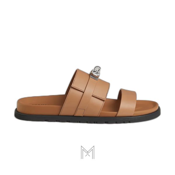 Dép quai ngang Hermes Jackson màu nâu MGH052