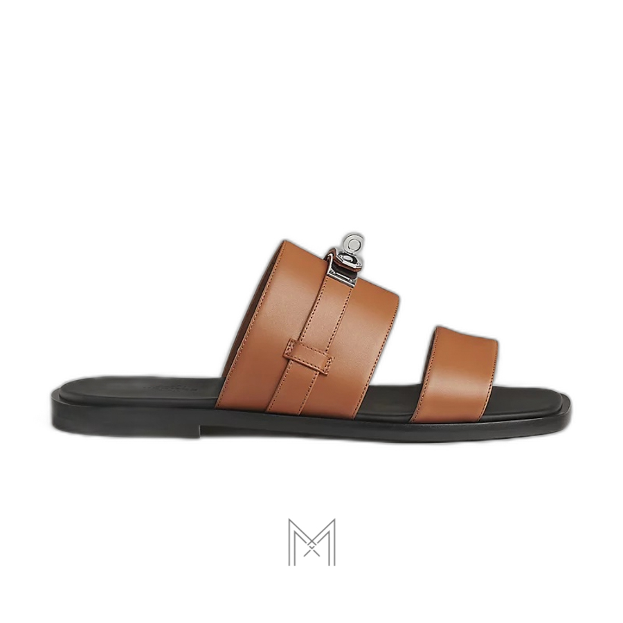 Dép quai ngang Hermes màu nâu chính hãng MGH062 2026 Dép quai ngang Hermes màu nâu chính hãng MGH062 2026