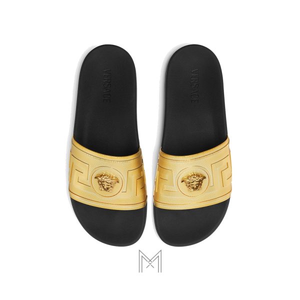 Dép quai ngang Versace màu vàng hàng hiệu chính hãng MGV015