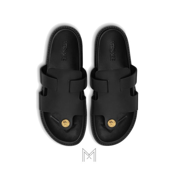 Dép quai ngang Versace màu đen chính hãng MGV045