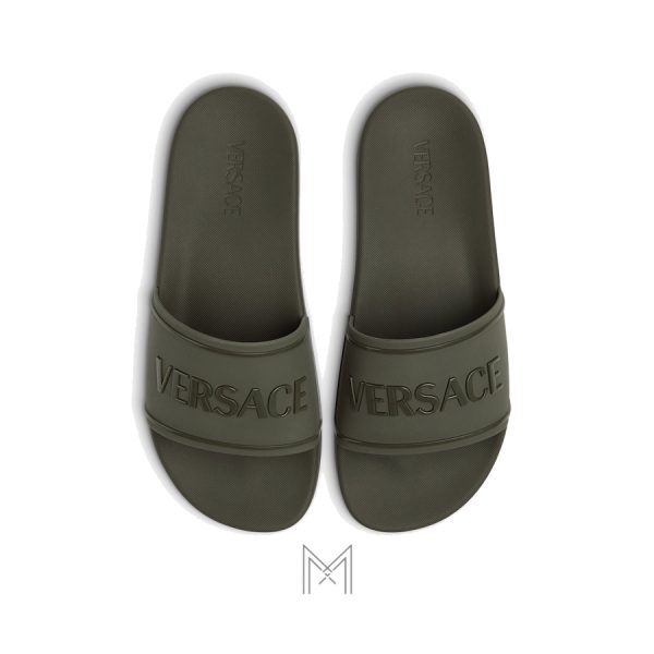 Dép lê cao su Versace màu xanh rêu authentic MGV008