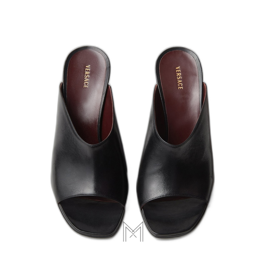 Dép cao gót Versace Giulietta Mules 80 mm màu đen MDV40 2026 Dép cao gót Versace Giulietta Mules 80 mm màu đen MDV40 2026