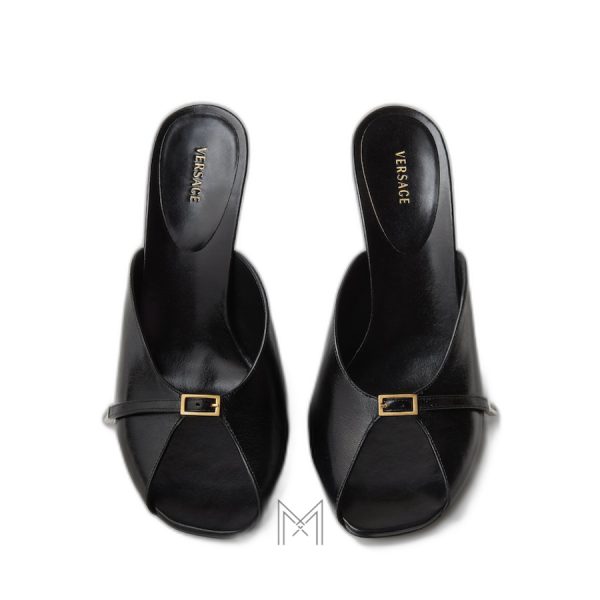 Dép cao gót Versace Nyx 80mm chính hãng màu đen MDV38
