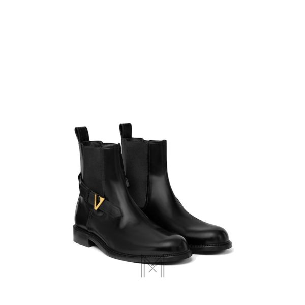 Giày Boot Versace V Leather Chelsea màu đen chính hãng MGV127