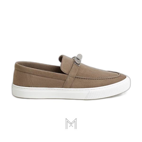 Giày lười Hermes Games slipon màu nâu da lộn chính hãng MGH041