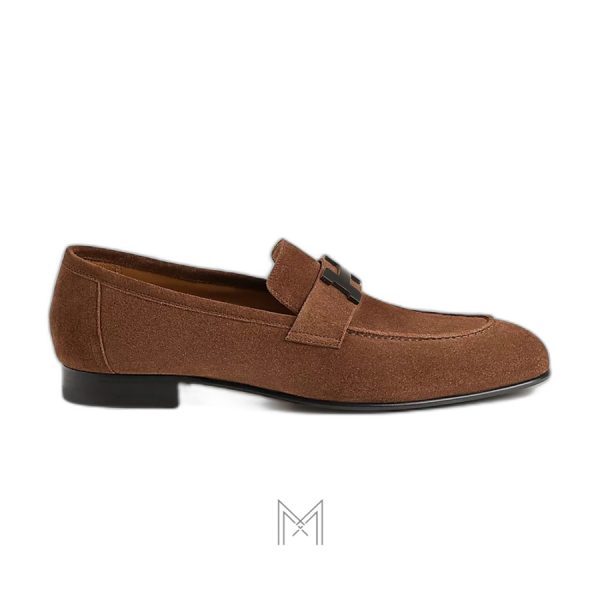 Giày Hermes Paris Loafer màu nâu da lộn MGH045