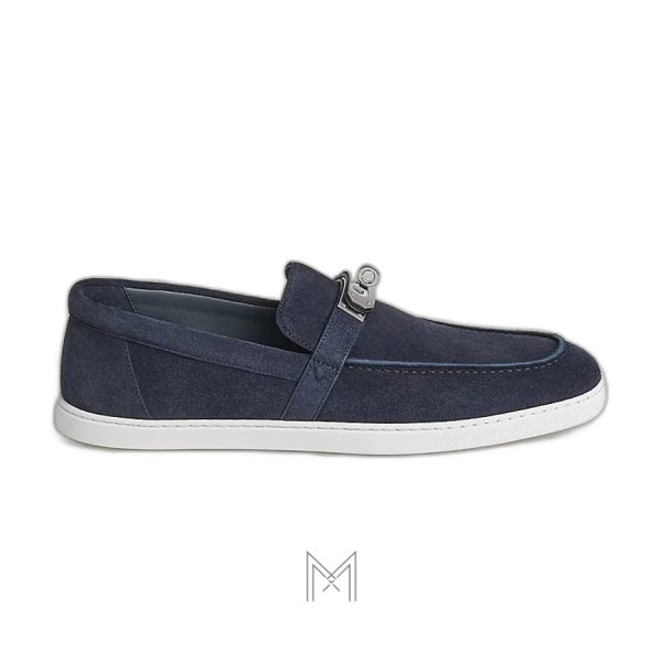 Giày lười Hermes nam màu xanh hàng hiệu authentic MGH064