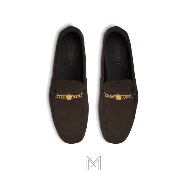 Giày Versace Medusa màu nâu da lộn authentic MGV106