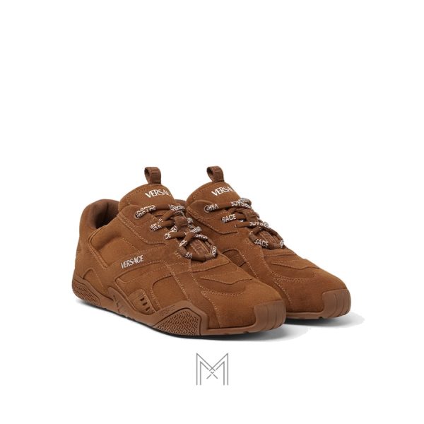 Giày thể thao Versace nam màu nâu da lộn authentic MGV024