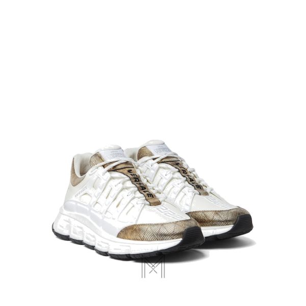Giày thể thao Versace Trigreca Lizard-Effect màu trắng MGV089