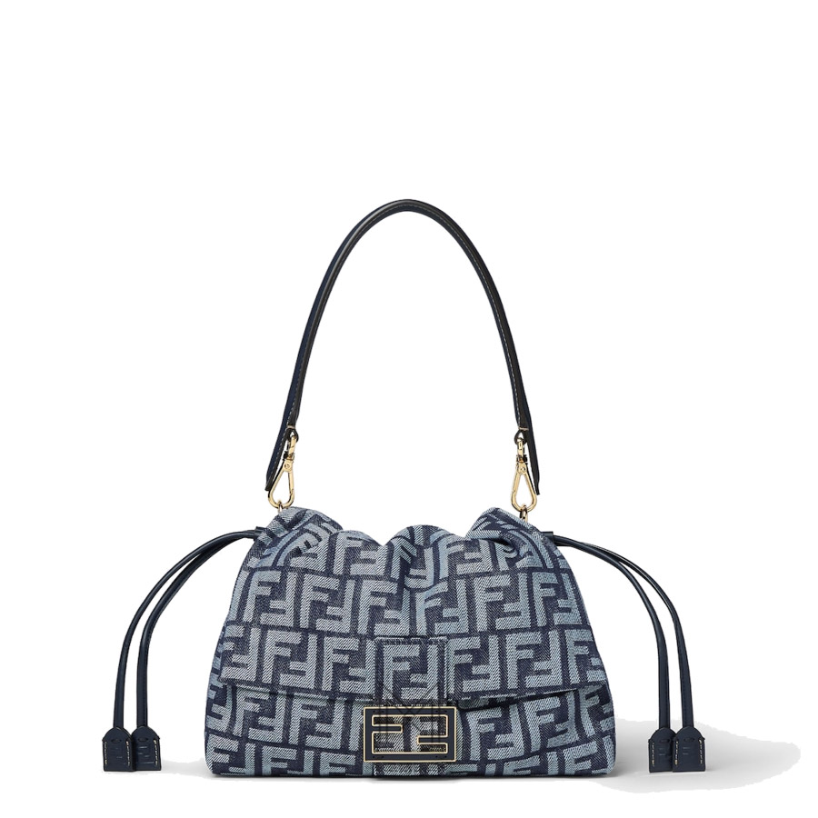 Túi xách Fendi Mamma Baguette Medium màu xanh hoạ tiết FF MHH054 2026 Túi xách Fendi Mamma Baguette Medium màu xanh hoạ tiết FF MHH054 2026