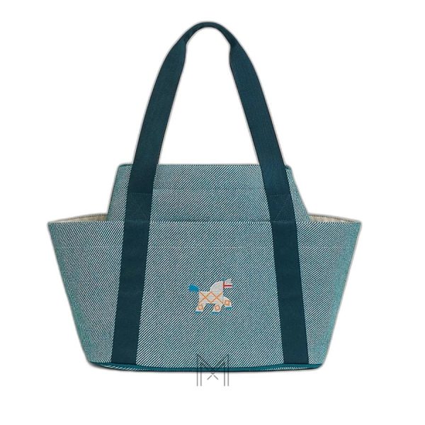Túi xách Hermes Animaux Nattes màu xanh hàng hiệu MTH012