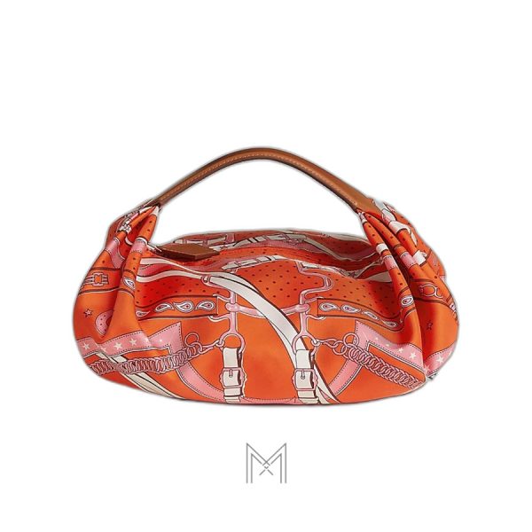 Túi xách Hermes Balusoie lụa in hoạ tiết La Promenade du Matin Bandana MTH021