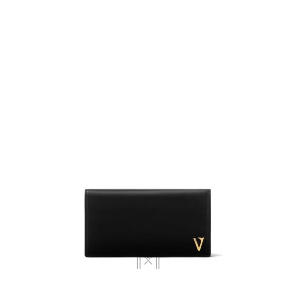 Ví da Versace V màu đen hàng hiệu authentic MVV29