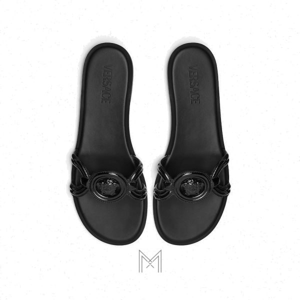 Dép quai ngang Versace Medusa '95 màu đen hàng hiệu MDV06