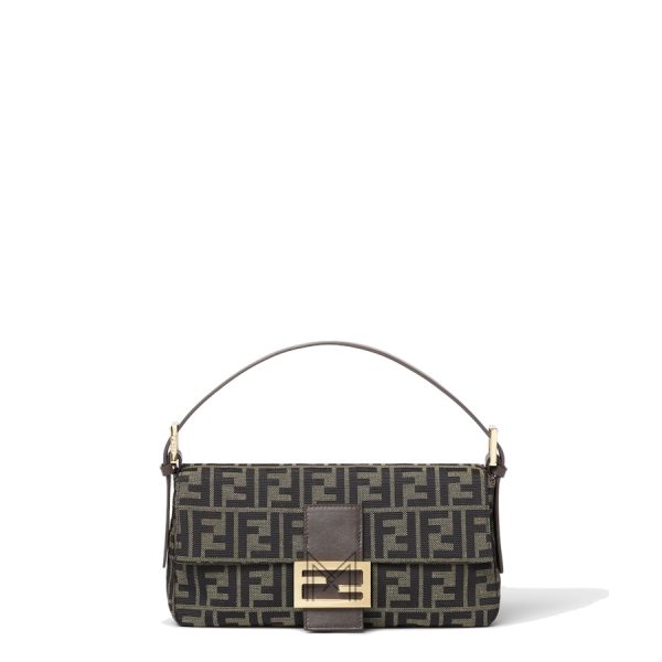 Túi xách đeo vai Fendi Baguette FF Zucca jacquard màu nâu MHH046