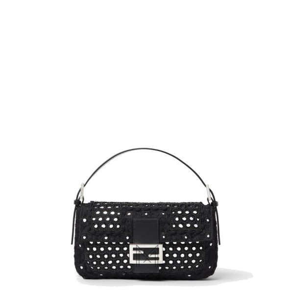 Túi xách đeo chéo Fendi Baguette màu đen chính hãng MHH121