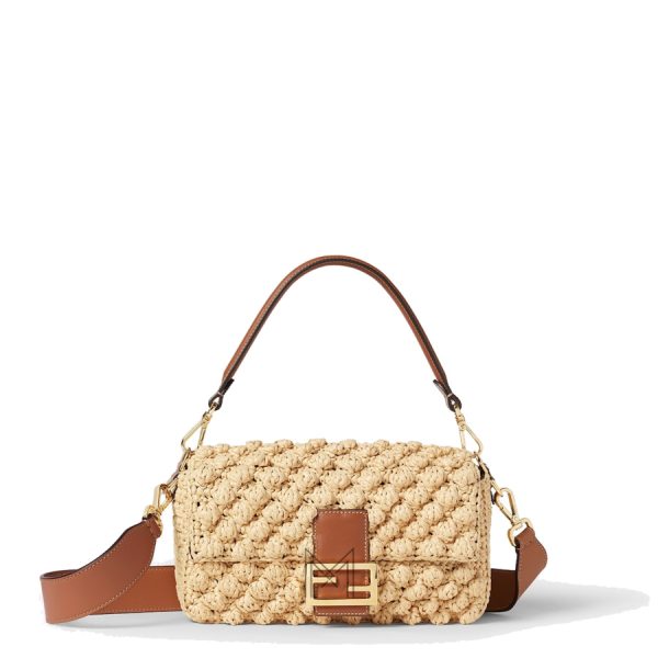Túi xách Fendi Baguette raffia màu be chính hãng MHH077