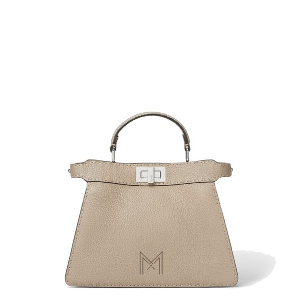 Túi xách đeo chéo Fendi Peekaboo ISeeU da màu be MHH106