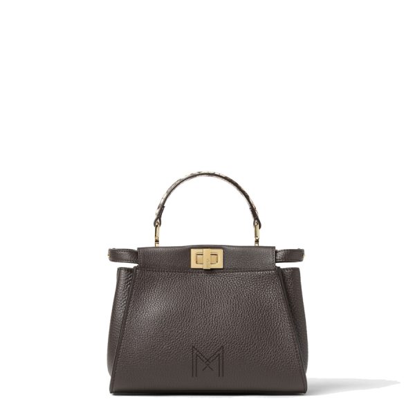 Túi xách đeo chéo da Fendi Peekaboo chính hãng màu nâu MHH099