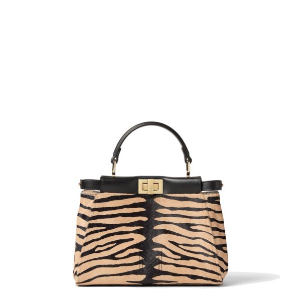 Túi xách đeo chéo Fendi Peekaboo phối màu hoạ tiết authentic MHH107