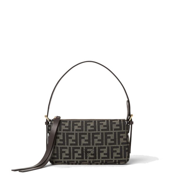 Túi xách Fendi Zipper Top màu nâu hoạ tiết FF authentic MHH004
