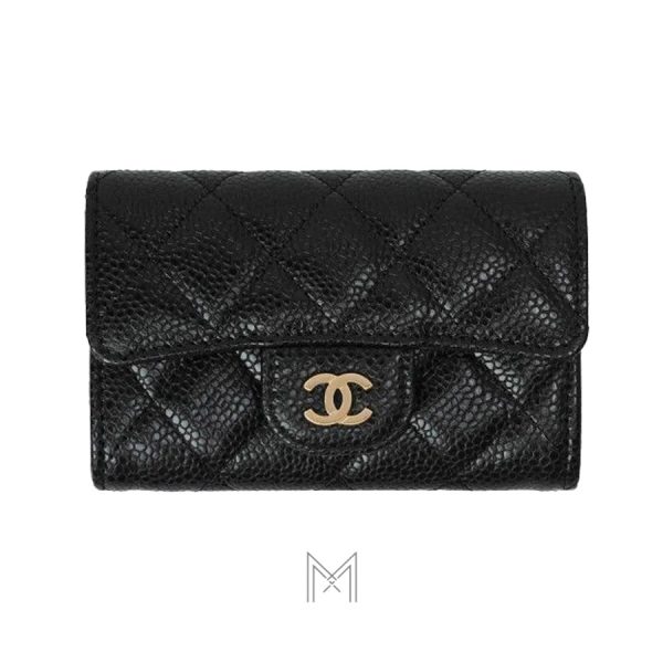 Ví đựng thẻ Chanel caviar màu đen chính hãng MHV16