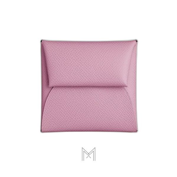 Ví đựng thẻ Hermes Bastia da Epsom màu hồng tím nhạt MVH37