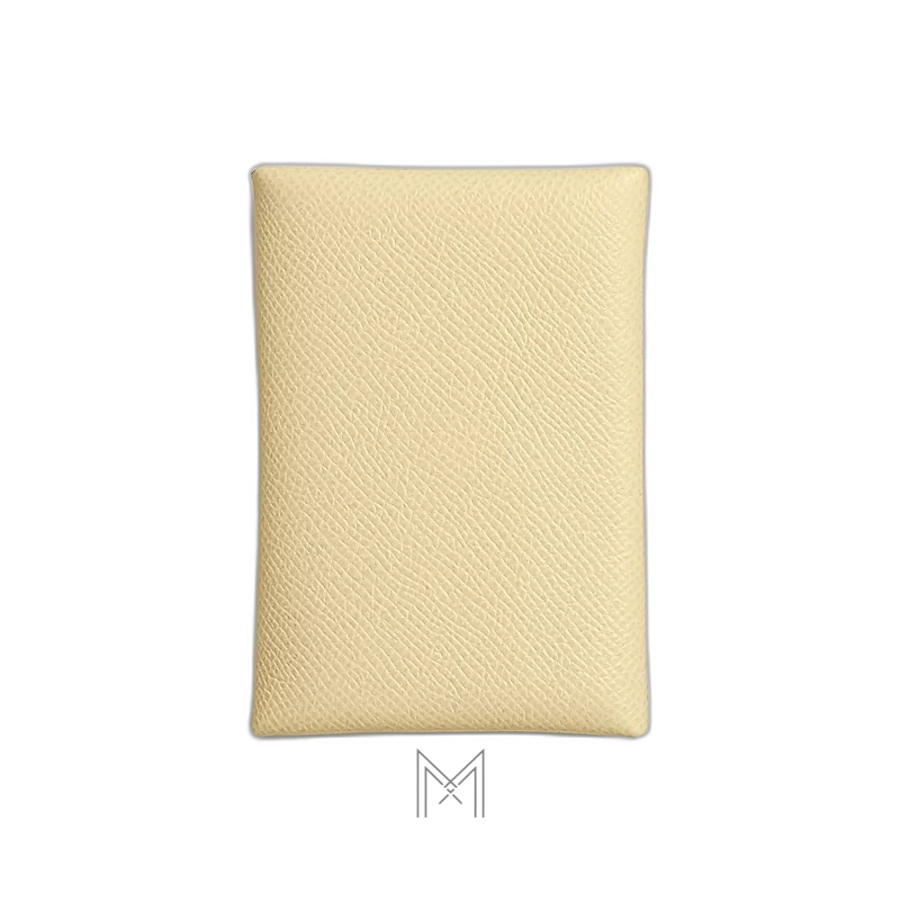 Ví đựng thẻ Hermes Calvi Duo Compact màu vàng nhạt Vanille MVH78 2026 Ví đựng thẻ Hermes Calvi Duo Compact màu vàng nhạt Vanille MVH78 2026