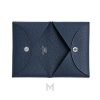 Ví da Hermes Calvi màu xanh da hạt authentic MVH106 2026