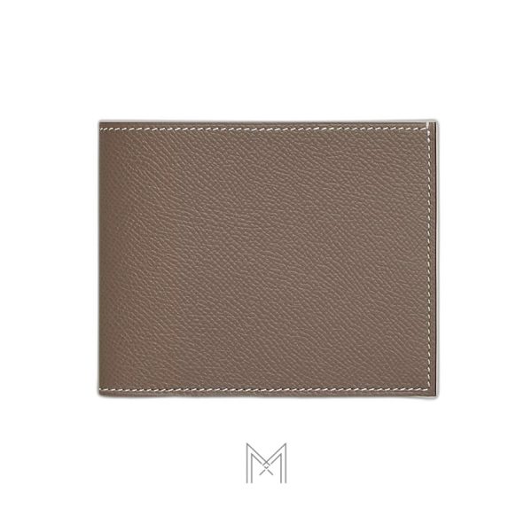Ví đựng thẻ Hermes Citizen Twill Compact màu nâu chính hãng MVH127