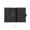 Ví ngắn Hermes Bearn màu đen da bê Epsom khoá bạc MVH24 2026