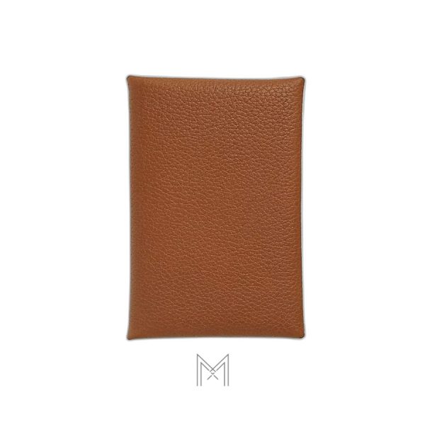 Ví ngắn Calvi màu nâu da sần chính hãng MVH98