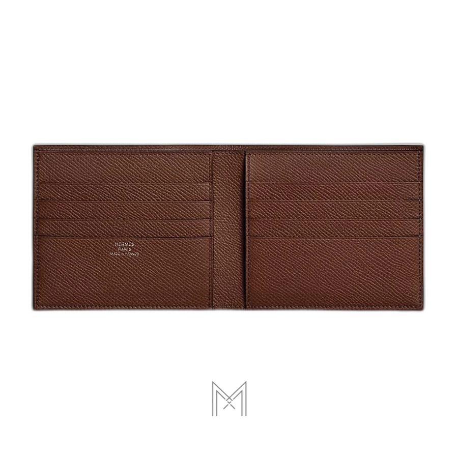 Ví ngắn Hermes MC² Copernic màu nâu đất da sần MVH16 2026