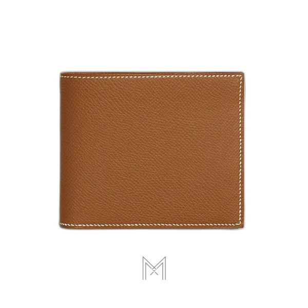 Ví ngắn Hermes MC² Copernic màu nâu bò da sần MVH17