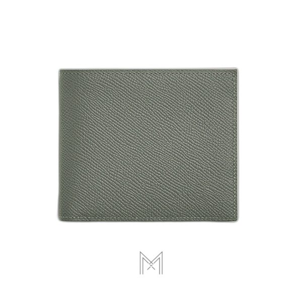 Ví ngắn Hermes MC² Copernic màu xanh da sần MVH18