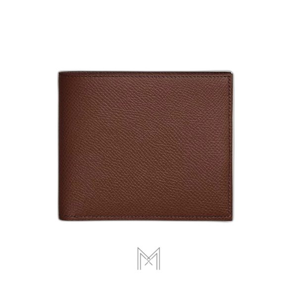 Ví ngắn Hermes MC² Copernic màu nâu đất da sần MVH16